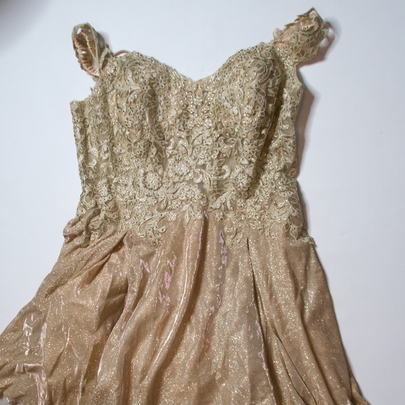 Let's golden/tan shear top short dress Sz: 3X - Picture 1 of 7